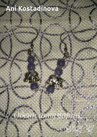 Обеци стомана със кристал, снимка 5 - Обеци - 23266456