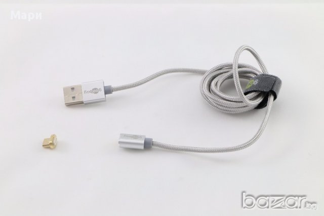 магнитен микро USB 2.0 кабел, нов, немски GOOBAY, закупен от Германия, снимка 2 - USB кабели - 18087362