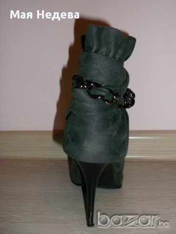 Дамски боти от тъмно сив велур Paolo Botticelli, снимка 5 - Дамски боти - 8265289