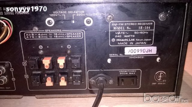 Hitachi sr-504 am/fm receiver-made in japan-внос швеицария, снимка 10 - Ресийвъри, усилватели, смесителни пултове - 15299090