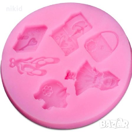 Момиче прасе цвички чанта книга кутийка силиконов молд форма декорация украса фондан торта мъфини 