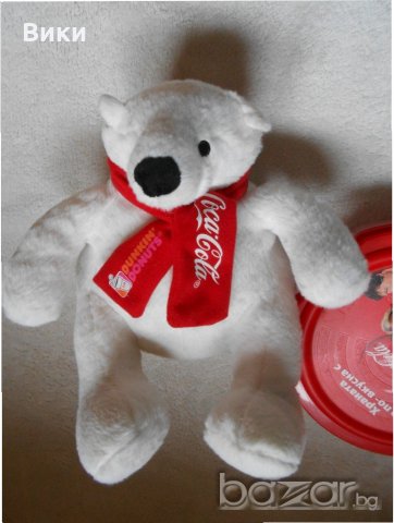 Плюшена мечка ,значка и кутия Кока кола Coca Cola , снимка 7 - Колекции - 20836439