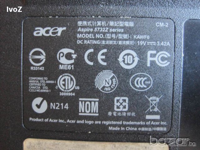 Продавам лап топ Acer 5732z-на Части , снимка 8 - Части за лаптопи - 14464971
