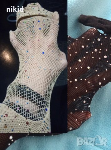 Дамски страхотен забележим мрежест чорапогащник с камъчета диаманти, снимка 7 - Бельо - 23834965