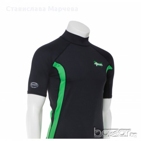 Ликра с пълна ултравиолетова защита Ascan къс ръкав черна, снимка 1