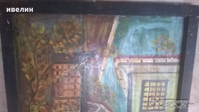 стара картина-градски пейзаж, снимка 3 - Картини - 18470398