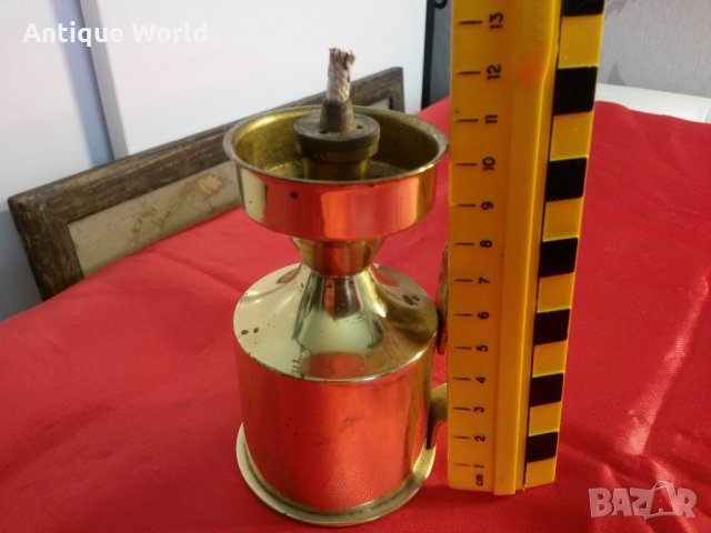 Масивен Малък Бронзов Преносим  Газов Фенер, снимка 3 - Антикварни и старинни предмети - 21989835
