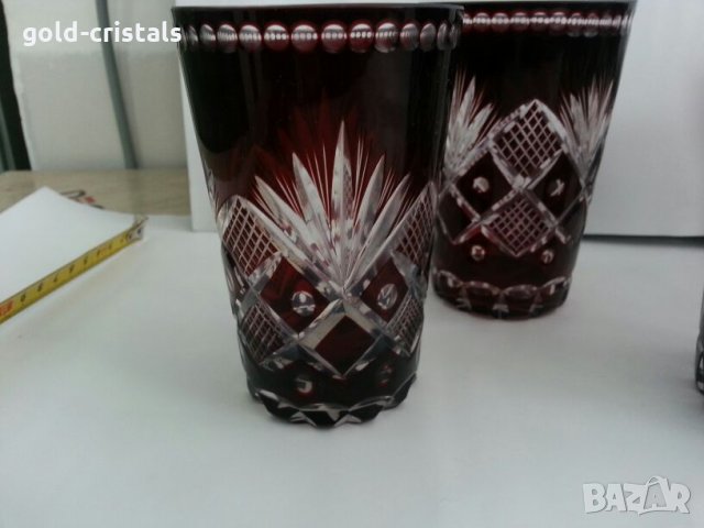 кристални чаши цветен кристал , снимка 9 - Антикварни и старинни предмети - 25525903