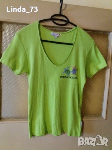 Дам.тениска-"100% Girls"-/памук/-гущерово зелена. Закупена от Италия., снимка 1 - Тениски - 21961913