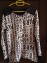 блуза черно и бяло с надписи , снимка 1 - Блузи с дълъг ръкав и пуловери - 25764405
