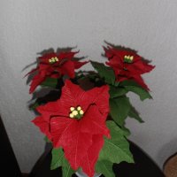 Коледна звезда, снимка 7 - Изкуствени цветя - 23726685
