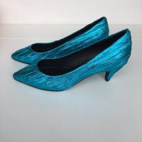 Нови тюркоазени обувки Jeffrey Campbell номер 37, снимка 4 - Дамски обувки на ток - 25316862