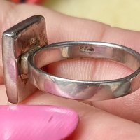 Масивен сребърен пръстен със мъхов ахат / проба 925 Житен клас , снимка 6 - Пръстени - 26157587