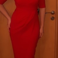 Елегантна червена рокля Fervente , снимка 3 - Рокли - 23345774