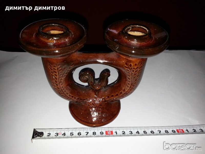 Стар свещник 2ка Петел, снимка 1