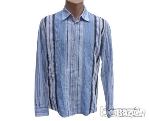 HUGO BOSS casual мъжка риза раирана синя, снимка 1