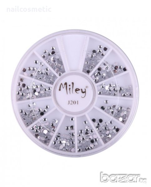 Сребърни малки камъчета /1.5мм/ със стъклен ефект, снимка 1