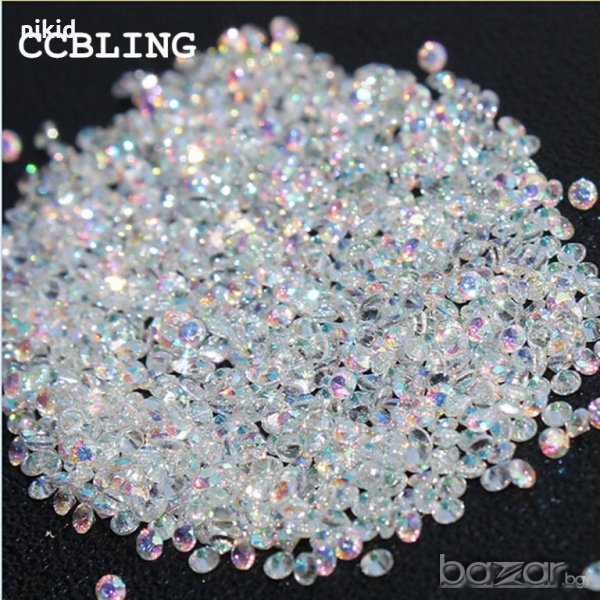 1440 бр супер ситни ПРОЗРАчНИ камъчета диамантчета диаманти за декорация украса нокти маникюр плик, снимка 1