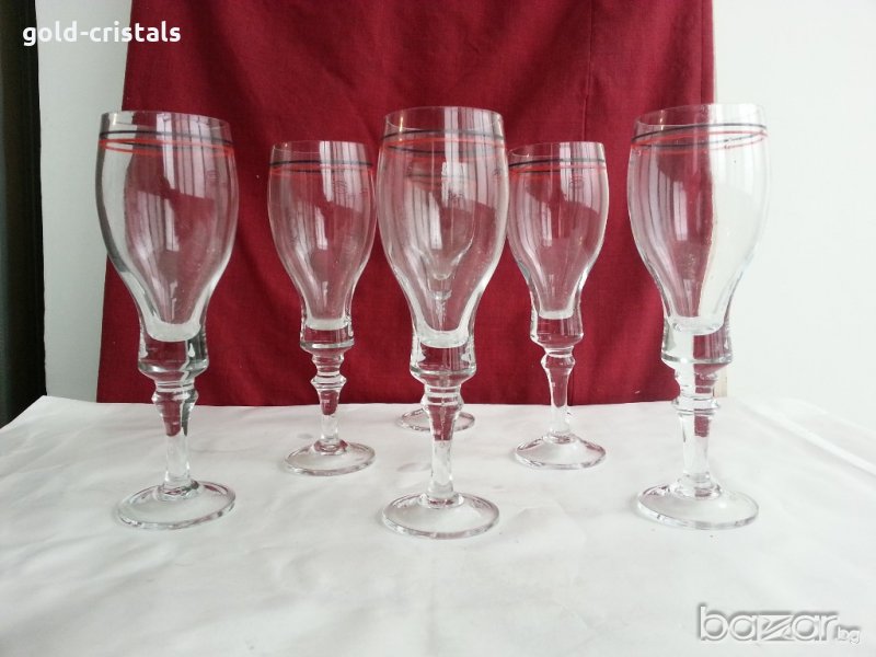  чаши за вино калиево кристално стъкло , снимка 1