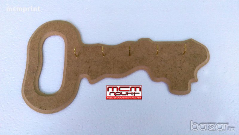 Закачалка за ключове от MDF 6mm с 5 кукички, снимка 1