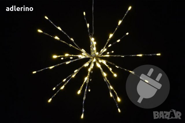 ЛЕД звезда Метеор, с трафо, топло бяло, снимка 1