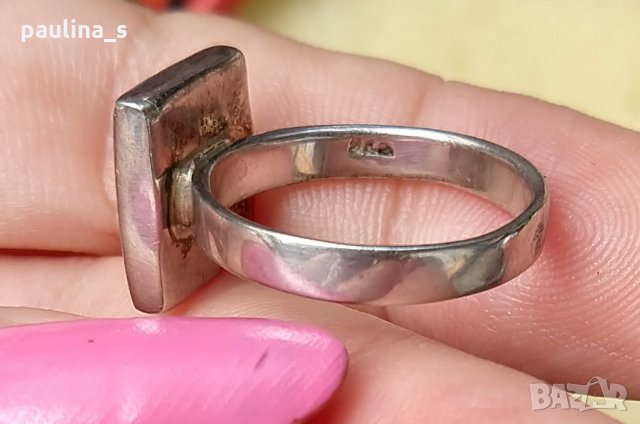 Масивен сребърен пръстен със мъхов ахат / проба 925 Житен клас , снимка 7 - Пръстени - 26157587