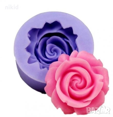  кръгла малка роза силиконов молд форма за украса торта с фондан шоколад, снимка 1 - Форми - 15117799