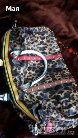 Дамска голяма чанта- сак . Еко кожа . Леопард, снимка 3 - Чанти - 14937243