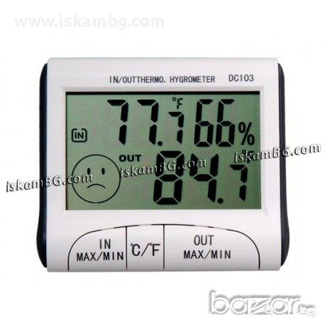 Термометър външна и вътрешна температура + хидрометър - код dc103, снимка 3 - Друга електроника - 13406599
