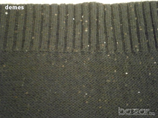  Черна машинно плетена блуза T A L L Y W E I J L, нова, размер Хs, снимка 2 - Блузи с дълъг ръкав и пуловери - 9815387