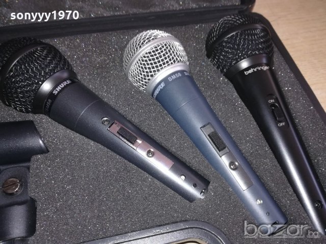shure & behringer-микрофони комплект с куфар и държачи, снимка 14 - Микрофони - 20929154