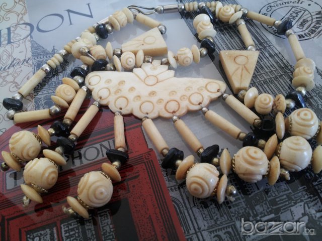 разкошна огърлица красота от естествен рог, снимка 3 - Колиета, медальони, синджири - 15088760