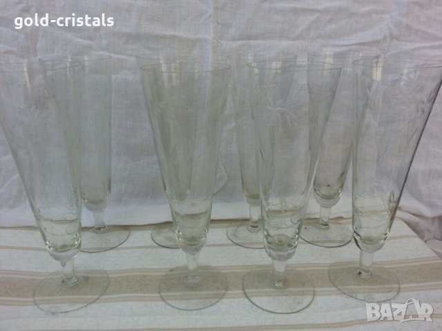 ретро стъклени чаши гравирани , снимка 3 - Антикварни и старинни предмети - 22999919