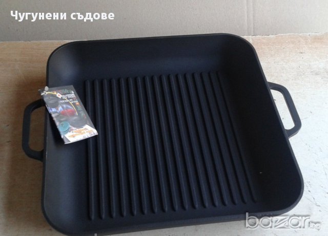 Чугунени грил тигани квадратни, 18 см, 24 см, 26 см, 28 см, 35 см, снимка 8 - Съдове за готвене - 10329972