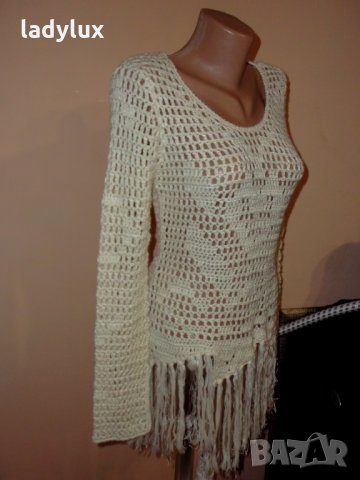 POINT, Ефектна Блуза с ресни, Размер S. Код 341, снимка 6 - Блузи с дълъг ръкав и пуловери - 23165446