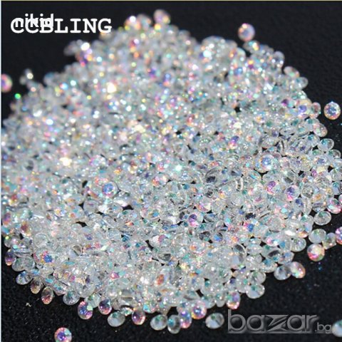 1440 бр супер ситни ПРОЗРАчНИ камъчета диамантчета диаманти за декорация украса нокти маникюр плик
