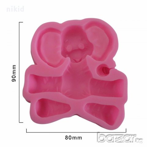 слон слонче части силиконов молд форма фигурка украса декор торта фондан, снимка 2 - Форми - 16350865