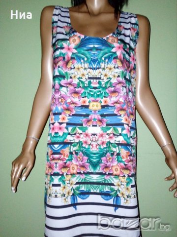Пъстроцветна туника(рокля) за едра дама с интересен гръб-, снимка 11 - Рокли - 21363632