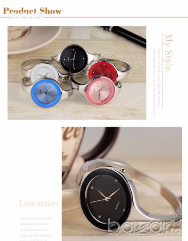 стилен дамски часовник - гривна, снимка 2 - Дамски - 16964289