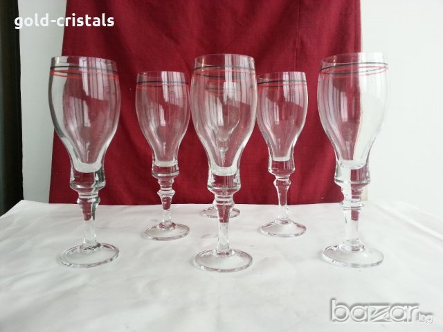  чаши за вино калиево кристално стъкло 
