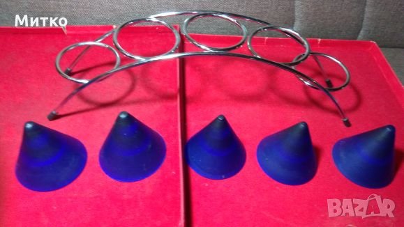 Стар свещтник цветно стъкло и метал - за ценители, снимка 2 - Декорация за дома - 25038538