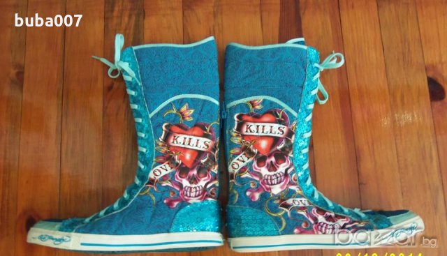 Ed Hardy оригинални дамски кецове UK7,5 /41, снимка 5 - Кецове - 7783217