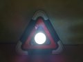 2 в 1 акумулаторен LED триъгълник и аварийна СОБ лампа за автомобил, снимка 3