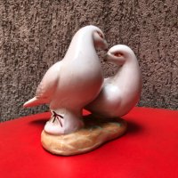 Порцеланова композиция двойка бели пощенски гълъби!, снимка 4 - Статуетки - 24281349