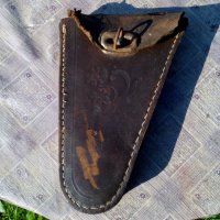 Стара кожена чантичка за велосипед,колело, снимка 1 - Антикварни и старинни предмети - 21636381