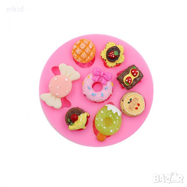 8 лакомства десерти бонбон сладолед кексчета силиконов молд форма декорация торта фондан шоколад, снимка 1