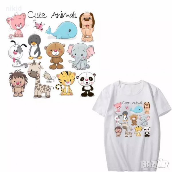 сладки животни щампа термо апликация картинка за дреха блуза, снимка 1