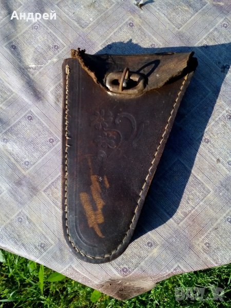 Стара кожена чантичка за велосипед,колело, снимка 1