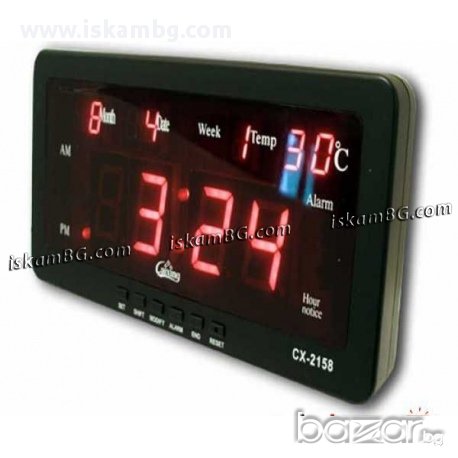 Настолен часовник с термометър + календар - код 2158, снимка 5 - Други - 13584098