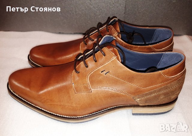 Стилни мъжки обувки от естествена кожа PAUL HUNTER №44, снимка 4 - Ежедневни обувки - 24462010